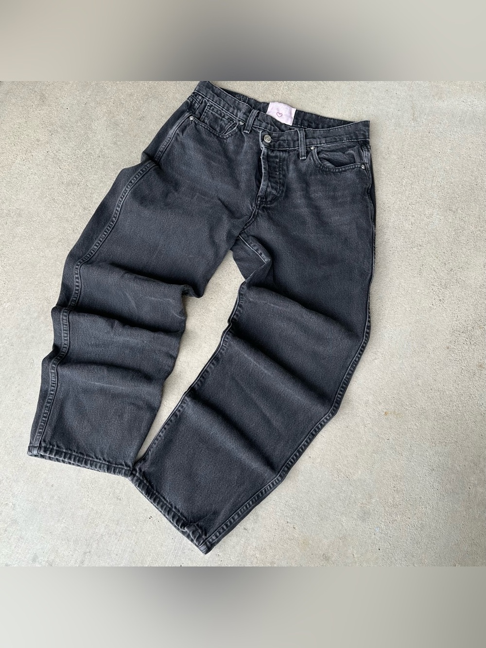 REVICE Denim Crossover Fly Washed Black Relaxed Women’s Jeans